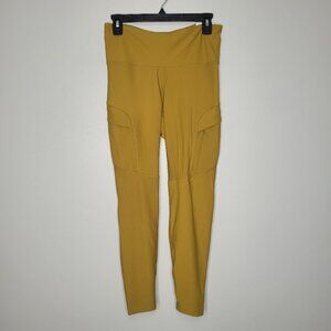 Old Navy Yellow Powersoft High Rise 7/8 Ankle Length Leggings size large NWT